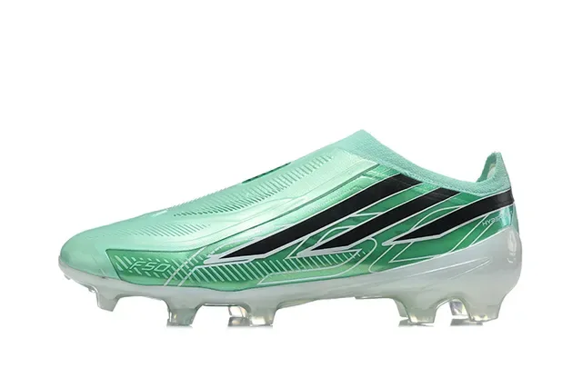 Adidas Chuteiras de futebol verde preto low-cut com upper sock-fit e cadarços assimétricos para terreno firme 6