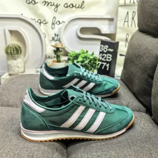 Adidas Green White Retro Runner Suede Upper Lifestyle Sneakers