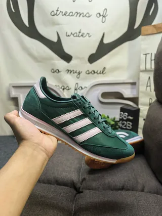Adidas Green White Retro Runner Suede Upper Lifestyle Sneakers 5