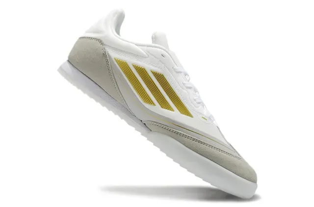 Adidas Indoor Soccer Shoes White Beige Gold Lifestyle Sneakers 2