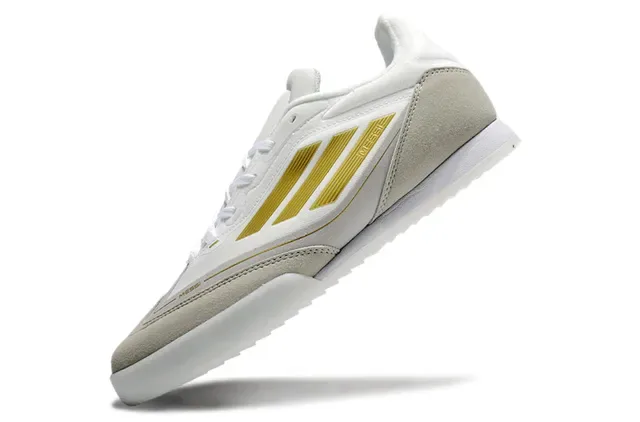 Adidas Indoor Soccer Shoes White Beige Gold Lifestyle Sneakers 3