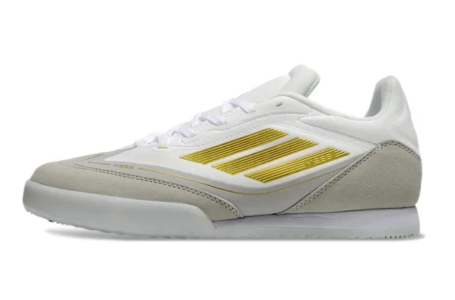 Adidas Indoor Soccer Shoes White Beige Gold Lifestyle Sneakers 7