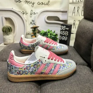 Adidas Multicolor Pink Floral-Print Upper Three Stripes Lifestyle Sneakers
