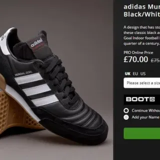 Adidas Mundial Goal 黑色/白色 室内足球鞋