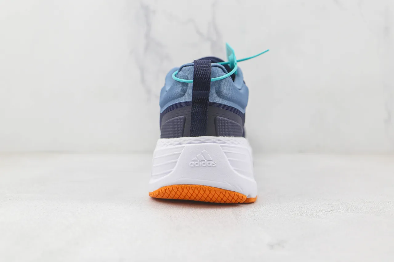 Adidas Navy Blue Engineered Mesh Upper Gradient Three-Stripe Branding Running Shoes 9