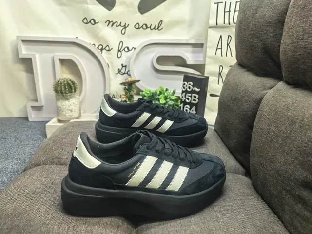Adidas Navy White Platform Sole Suede-Mesh Upper Lifestyle Sneakers 11