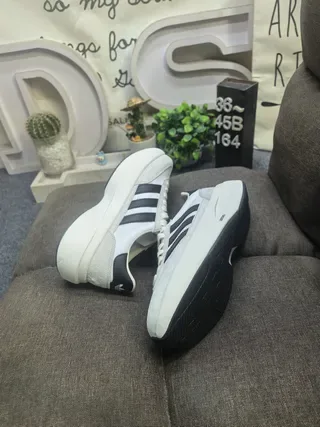 Adidas Navy White Platform Sole Suede-Mesh Upper Lifestyle Sneakers 16