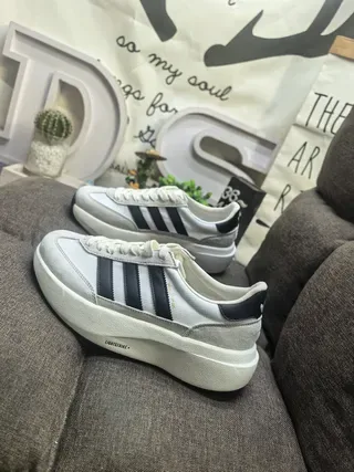 Adidas Navy White Platform Sole Suede-Mesh Upper Lifestyle Sneakers 17