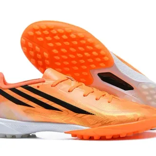 Adidas Orange Black Low-Cut Synthetic Upper Molded Conical Studs Artificial-Grass Soccer Shoes