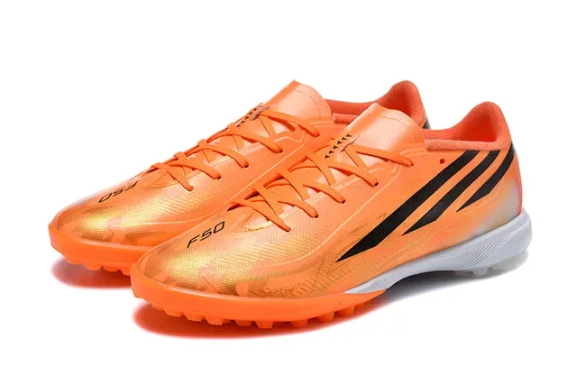 Adidas Orange Black Low-Cut Synthetic Upper Molded Conical Studs Artificial-Grass Soccer Shoes 8