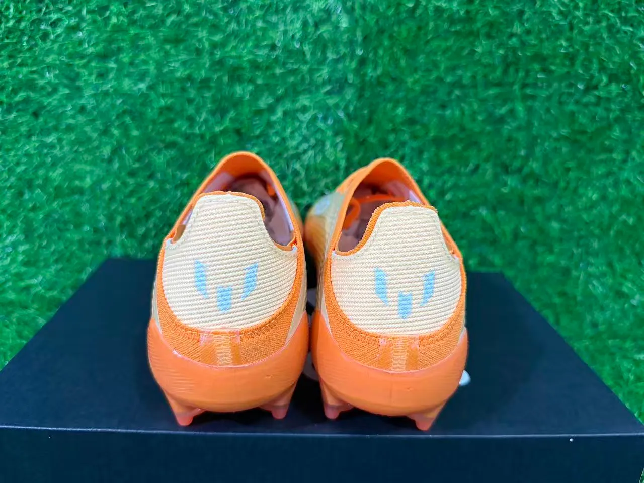 Adidas Orange Gold Iridescent Soleplate Wave-Patterned Synthetic Upper Firm-Ground Soccer Shoes 5