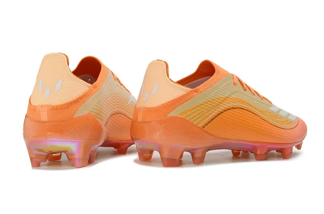Adidas Orange Gold Iridescent Soleplate Wave-Patterned Synthetic Upper Firm-Ground Soccer Shoes 15