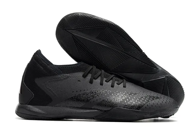 Adidas Sapatos de futebol indoor rosa preto corte baixo colar de meia perfurado upper sintético 2