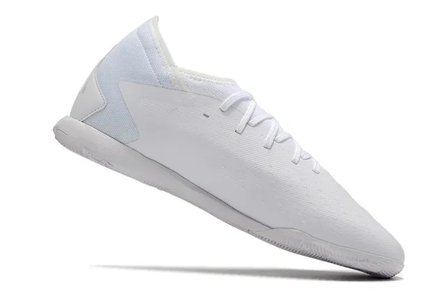 Adidas Sapatos de futebol indoor rosa preto corte baixo colar de meia perfurado upper sintético 5
