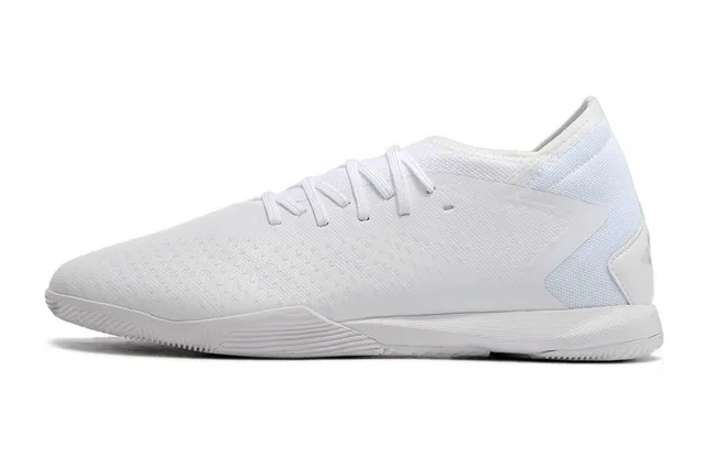 Adidas Sapatos de futebol indoor rosa preto corte baixo colar de meia perfurado upper sintético 7