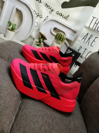 Adidas Pink Black Low-Top Engineered Mesh Upper Running Shoes 7