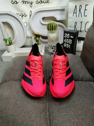 Adidas Pink Black Low-Top Engineered Mesh Upper Running Shoes 10