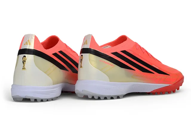 Adidas Chaussures de football rose et orange low-cut avec upper synthétique gradient néon pour gazon artificiel 15