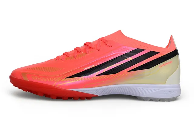 Adidas Chaussures de football rose et orange low-cut avec upper synthétique gradient néon pour gazon artificiel 17