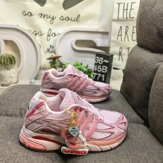 Adidas Pink Red Mesh Upper Synthetic Overlays Lifestyle Sneakers