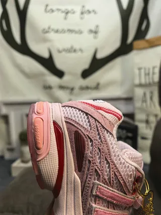 Adidas Pink Red Mesh Upper Synthetic Overlays Lifestyle Sneakers 3