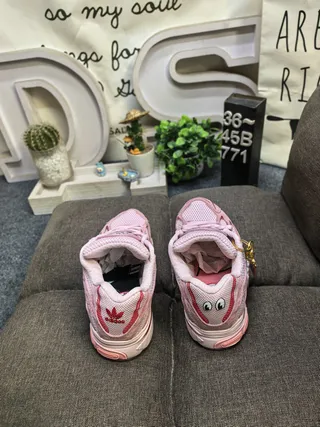 Adidas Pink Red Mesh Upper Synthetic Overlays Lifestyle Sneakers 8