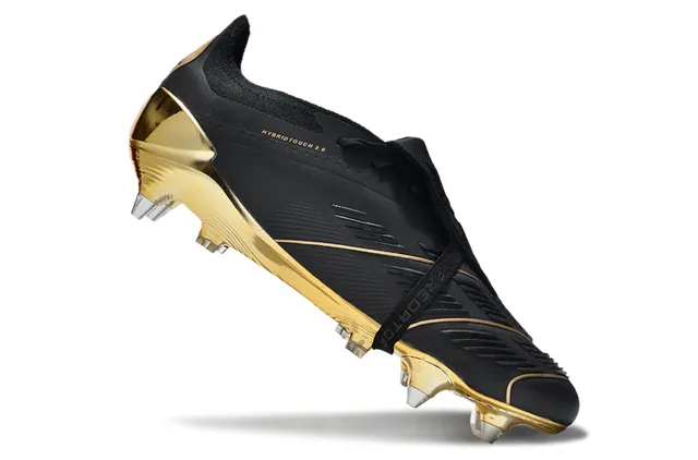 Adidas Predator Black Orange Low-Cut Synthetic Upper Three-Stripe Side Paneling Firm-Ground Soccer Shoes 2