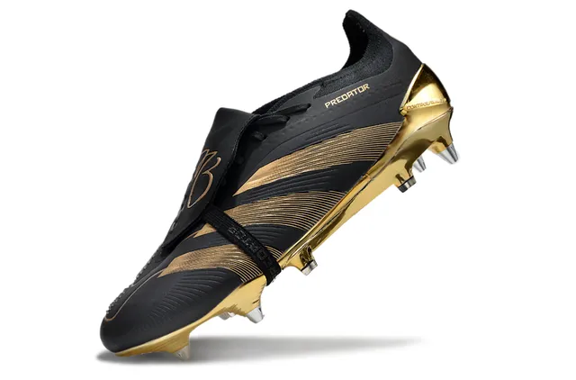 Adidas Predator Black Orange Low-Cut Synthetic Upper Three-Stripe Side Paneling Firm-Ground Soccer Shoes 3