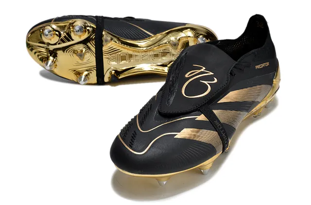 Adidas Predator Black Orange Low-Cut Synthetic Upper Three-Stripe Side Paneling Firm-Ground Soccer Shoes 4