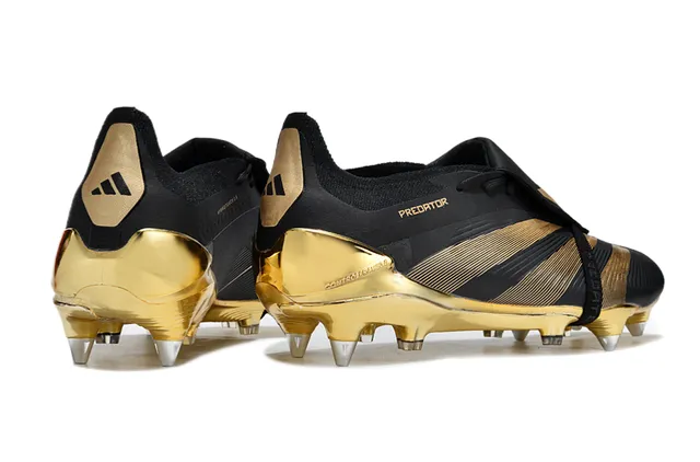 Adidas Predator Black Orange Low-Cut Synthetic Upper Three-Stripe Side Paneling Firm-Ground Soccer Shoes 5