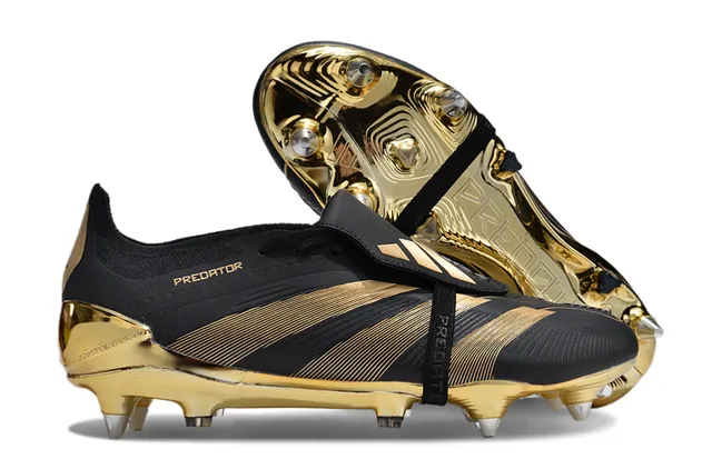 Adidas Predator Black Orange Low-Cut Synthetic Upper Three-Stripe Side Paneling Firm-Ground Soccer Shoes 6