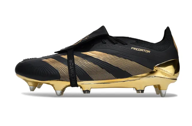 Adidas Predator Black Orange Low-Cut Synthetic Upper Three-Stripe Side Paneling Firm-Ground Soccer Shoes 8