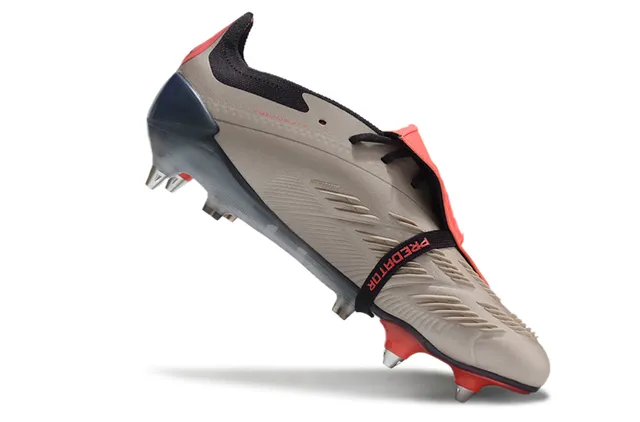 Adidas Predator Black Orange Low-Cut Synthetic Upper Three-Stripe Side Paneling Firm-Ground Soccer Shoes 16