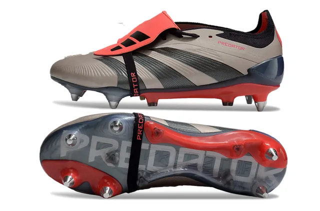 Adidas Predator Black Orange Low-Cut Synthetic Upper Three-Stripe Side Paneling Firm-Ground Soccer Shoes 21