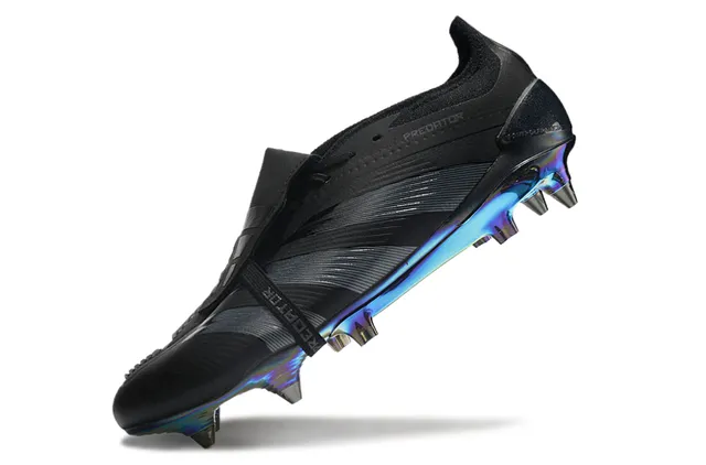 Adidas Predator Black Orange Low-Cut Synthetic Upper Three-Stripe Side Paneling Firm-Ground Soccer Shoes 23