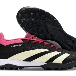 Adidas Predator Black Pink Textured Synthetic Upper Conical Studs Turf Soccer Shoes