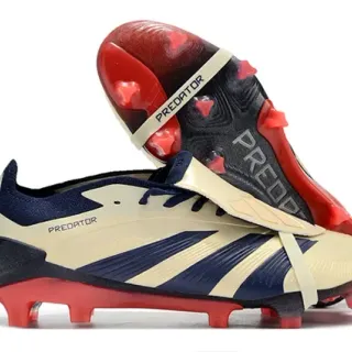 Adidas Predator Cream Navy Red Firm-Ground Soccer Shoes
