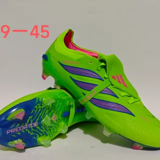 Adidas Predator Green Pink Neon Lime Synthetic Upper Purple-Blue Wave Graphic Firm-Ground Soccer Shoes