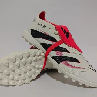 Adidas Predator Hybridtouch أبيض أسود أحمر Turf أحذية كرة القدم
