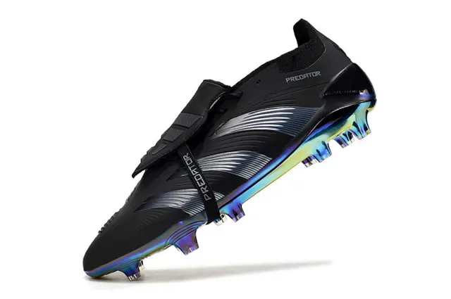 Adidas Predator Laceless Chaussures de football Noir Argent Iridescent Terre Firme 3