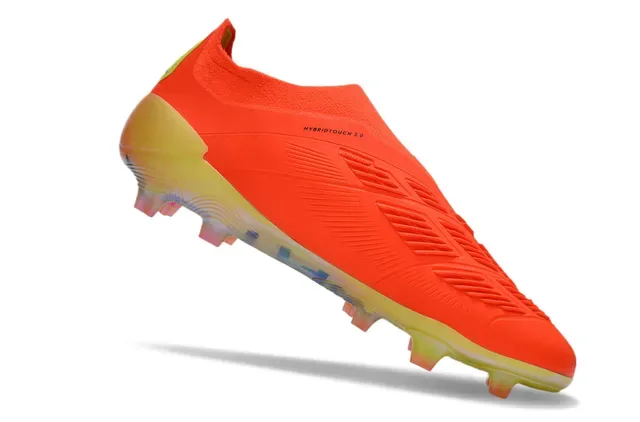 Adidas Predator Tênis de Futebol Laranja Preto, Baixo, Upper de Ajuste a Meia, Três Listras, Gramado Firme 2