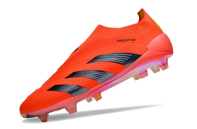 Adidas Predator Tênis de Futebol Laranja Preto, Baixo, Upper de Ajuste a Meia, Três Listras, Gramado Firme 3