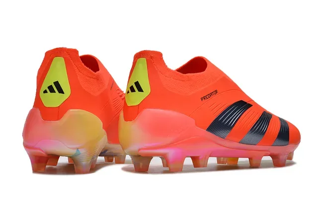 Adidas Predator Tênis de Futebol Laranja Preto, Baixo, Upper de Ajuste a Meia, Três Listras, Gramado Firme 5