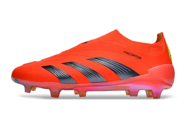 Adidas Predator Tênis de Futebol Laranja Preto, Baixo, Upper de Ajuste a Meia, Três Listras, Gramado Firme 7