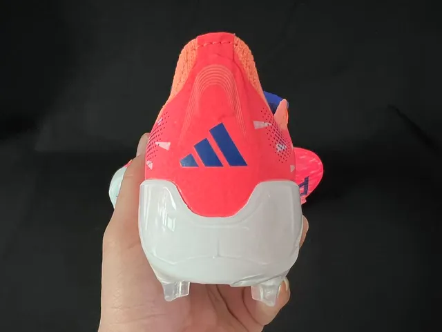 Adidas Predator Orange Bleu Sans lacets Fermeture à sangle Hybrid-Touch Haut Terrain ferme Chaussures de football 3