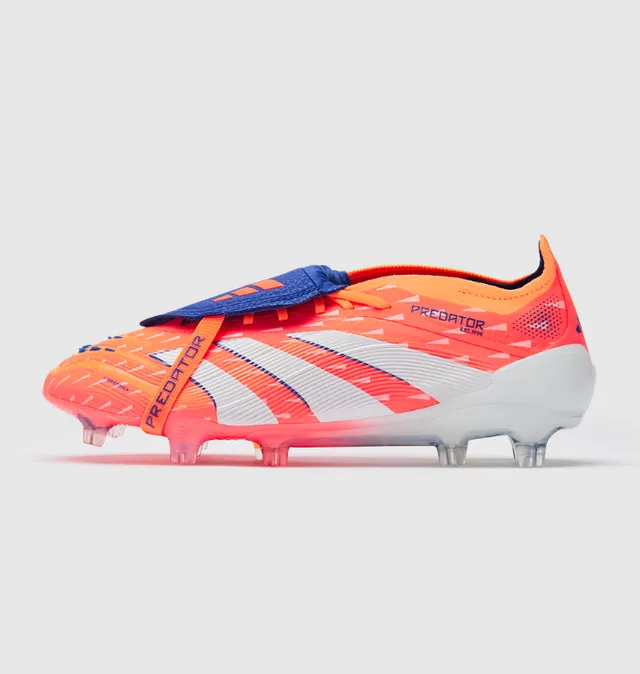 Adidas Predator Orange Bleu Sans lacets Fermeture à sangle Hybrid-Touch Haut Terrain ferme Chaussures de football 13