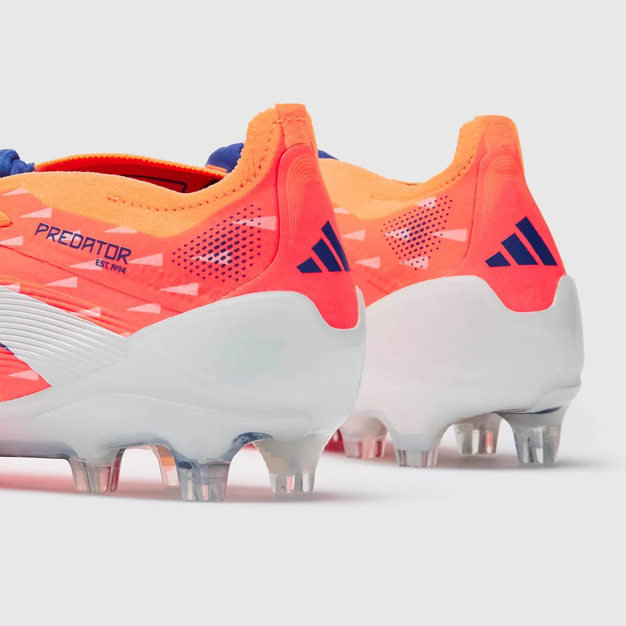 Adidas Predator Orange Bleu Sans lacets Fermeture à sangle Hybrid-Touch Haut Terrain ferme Chaussures de football 15