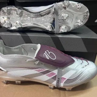 Adidas Predator Silver Purple Metallic Synthetic Upper Wave-Patterned Forefoot Firm-Ground Soccer Shoes