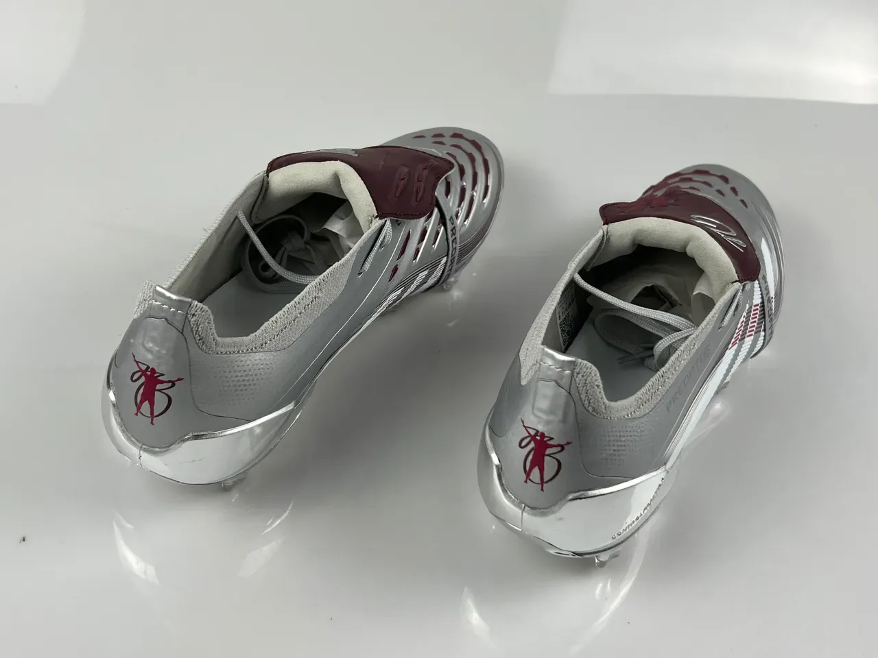 Adidas Predator Argent Violet Métallique Upper Synthétique Motif Ondulé Avant-Pied FG Chaussures de Football 11