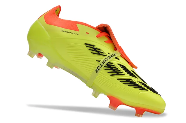 Adidas Predator Yellow Orange Low-Cut Silhouette Lace-Lock Strap Firm-Ground Soccer Shoes 2